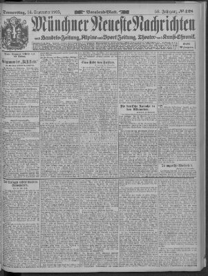 Münchner neueste Nachrichten Donnerstag 14. September 1905