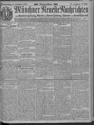 Münchner neueste Nachrichten Donnerstag 14. September 1905