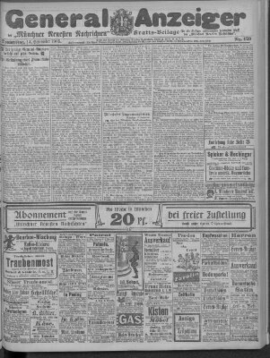 Münchner neueste Nachrichten Donnerstag 14. September 1905