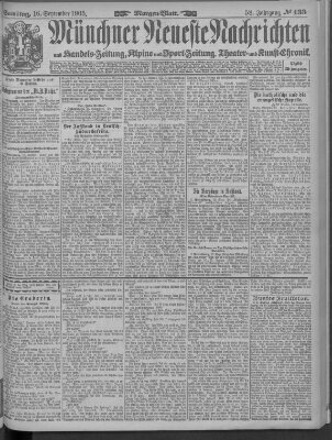 Münchner neueste Nachrichten Samstag 16. September 1905