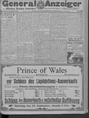 Münchner neueste Nachrichten Samstag 16. September 1905