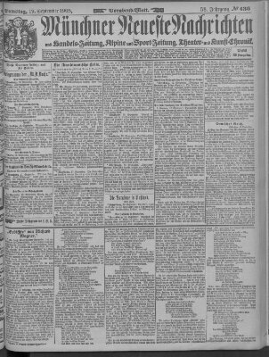 Münchner neueste Nachrichten Dienstag 19. September 1905