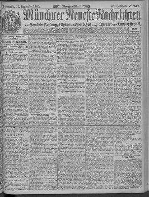 Münchner neueste Nachrichten Dienstag 19. September 1905