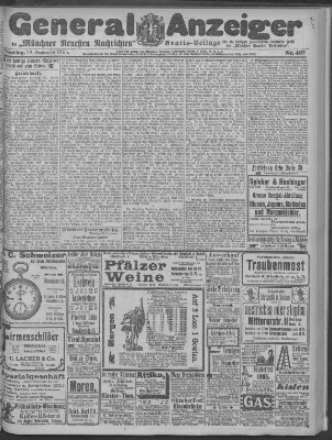 Münchner neueste Nachrichten Dienstag 19. September 1905