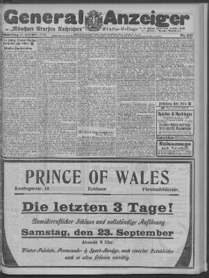 Münchner neueste Nachrichten Donnerstag 21. September 1905