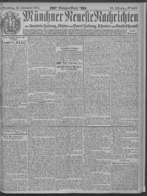 Münchner neueste Nachrichten Samstag 23. September 1905