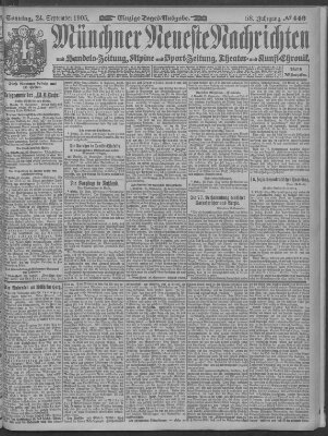 Münchner neueste Nachrichten Sonntag 24. September 1905