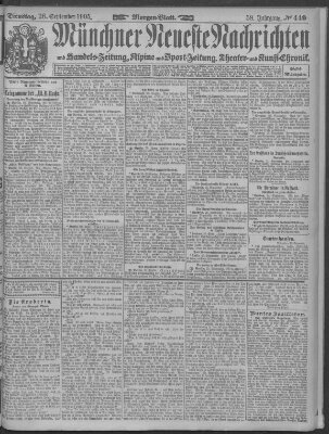 Münchner neueste Nachrichten Dienstag 26. September 1905