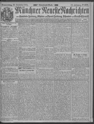 Münchner neueste Nachrichten Donnerstag 28. September 1905