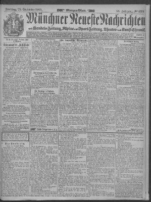 Münchner neueste Nachrichten Freitag 29. September 1905