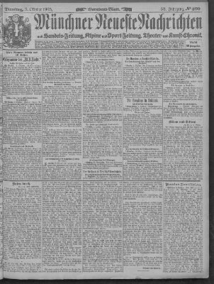 Münchner neueste Nachrichten Dienstag 3. Oktober 1905