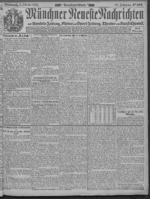 Münchner neueste Nachrichten Mittwoch 4. Oktober 1905