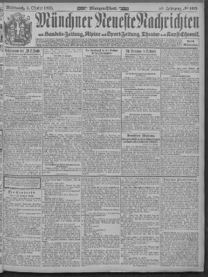 Münchner neueste Nachrichten Mittwoch 4. Oktober 1905