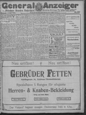 Münchner neueste Nachrichten Mittwoch 4. Oktober 1905