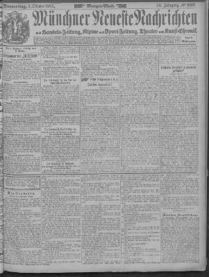 Münchner neueste Nachrichten Donnerstag 5. Oktober 1905