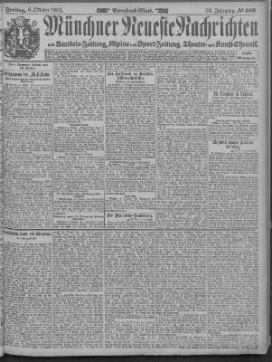 Münchner neueste Nachrichten Freitag 6. Oktober 1905