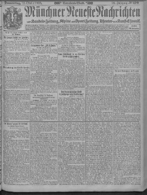 Münchner neueste Nachrichten Donnerstag 12. Oktober 1905