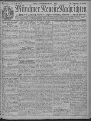 Münchner neueste Nachrichten Freitag 13. Oktober 1905