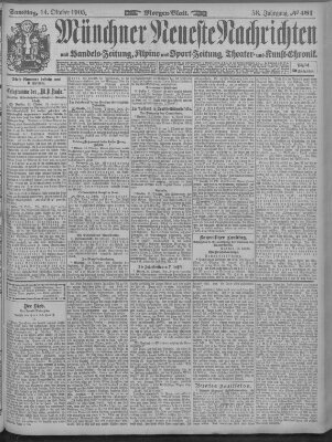 Münchner neueste Nachrichten Samstag 14. Oktober 1905