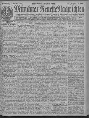 Münchner neueste Nachrichten Mittwoch 18. Oktober 1905