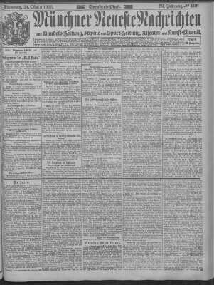 Münchner neueste Nachrichten Dienstag 24. Oktober 1905