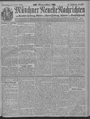 Münchner neueste Nachrichten Dienstag 24. Oktober 1905