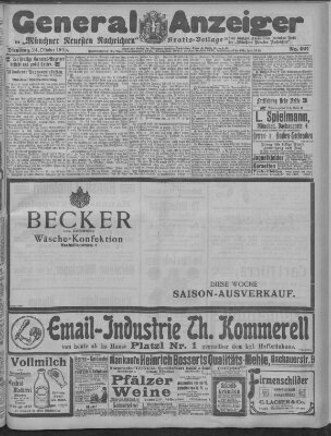 Münchner neueste Nachrichten Dienstag 24. Oktober 1905