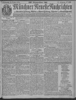 Münchner neueste Nachrichten Mittwoch 25. Oktober 1905