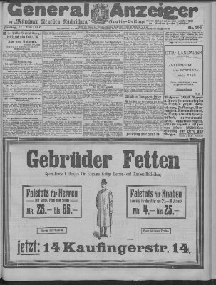 Münchner neueste Nachrichten Freitag 27. Oktober 1905