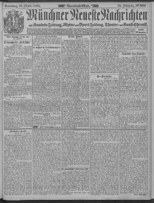 Münchner neueste Nachrichten Samstag 28. Oktober 1905