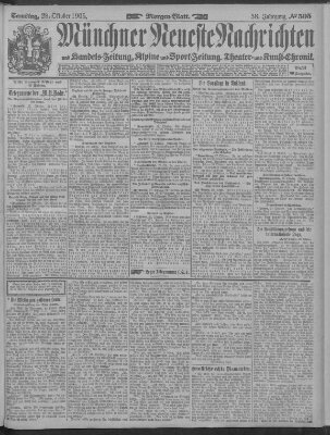 Münchner neueste Nachrichten Samstag 28. Oktober 1905