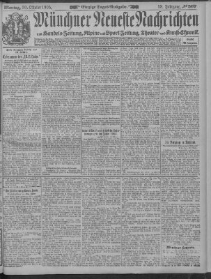 Münchner neueste Nachrichten Montag 30. Oktober 1905