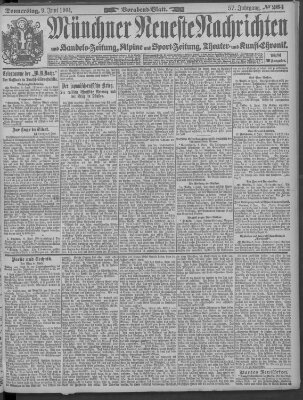 Münchner neueste Nachrichten Donnerstag 9. Juni 1904