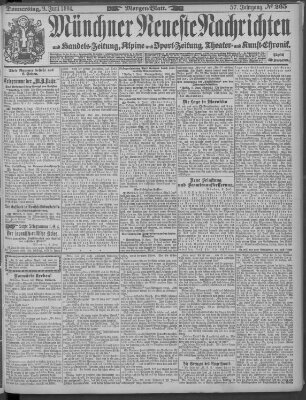 Münchner neueste Nachrichten Donnerstag 9. Juni 1904