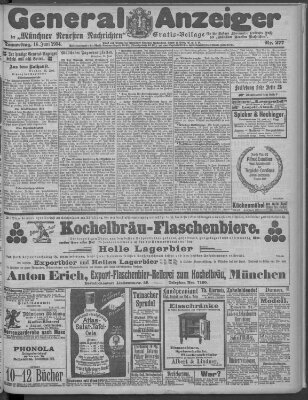 Münchner neueste Nachrichten Donnerstag 16. Juni 1904