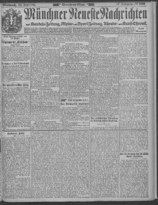 Münchner neueste Nachrichten Mittwoch 22. Juni 1904