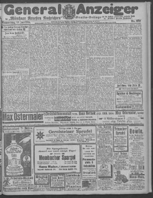 Münchner neueste Nachrichten Donnerstag 23. Juni 1904