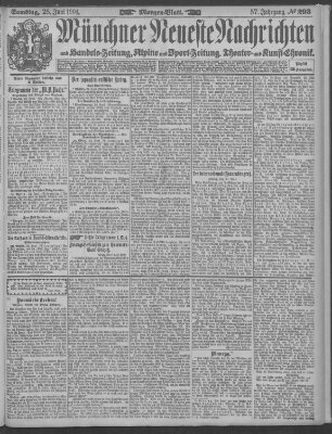Münchner neueste Nachrichten Samstag 25. Juni 1904