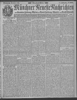 Münchner neueste Nachrichten Mittwoch 29. Juni 1904