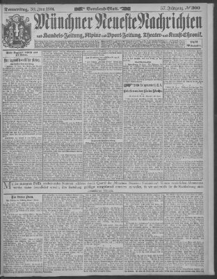 Münchner neueste Nachrichten Donnerstag 30. Juni 1904