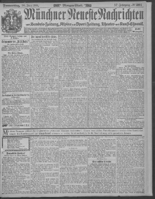 Münchner neueste Nachrichten Donnerstag 30. Juni 1904