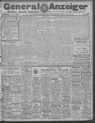 Münchner neueste Nachrichten Mittwoch 3. August 1904