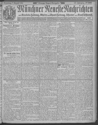 Münchner neueste Nachrichten Sonntag 7. August 1904