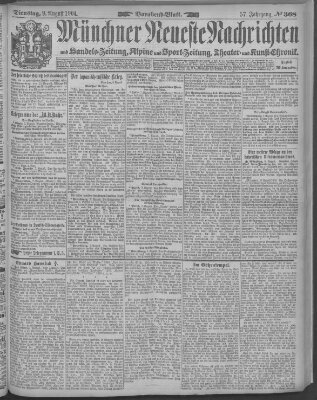 Münchner neueste Nachrichten Dienstag 9. August 1904