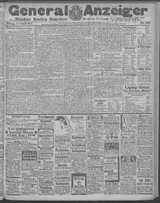 Münchner neueste Nachrichten Freitag 12. August 1904