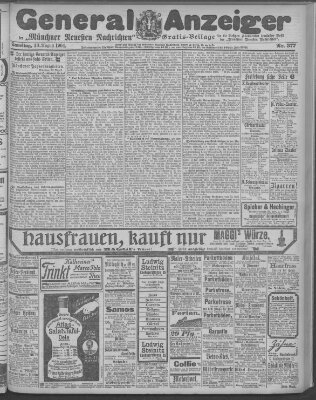 Münchner neueste Nachrichten Samstag 13. August 1904