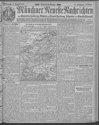 Münchner neueste Nachrichten Mittwoch 17. August 1904