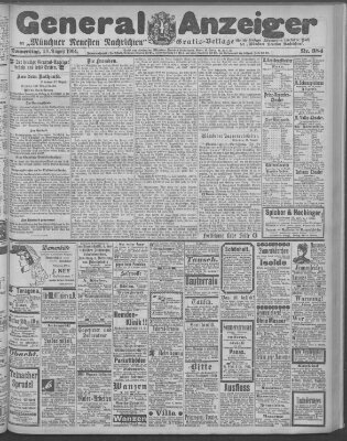 Münchner neueste Nachrichten Donnerstag 18. August 1904