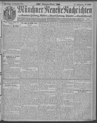 Münchner neueste Nachrichten Freitag 19. August 1904