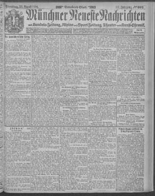 Münchner neueste Nachrichten Dienstag 23. August 1904